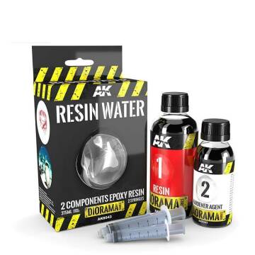 Żywica epoksydowa dwuskładnikowa - Resin Water 375ml  krystalicznie przejrzysta AK-Interactive AK8043