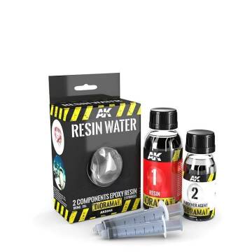 Żywica epoksydowa dwuskładnikowa - Resin Water 180ml  krystalicznie przejrzysta AK-Interactive AK8044